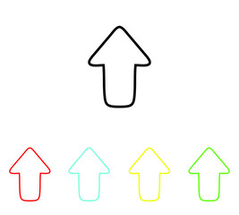 Up Arrow Icon. Up arrow icon vector in trendy flat style. Set elements in colored icons. Up arrow icon image, Up arrow icon illustration isolated on white background