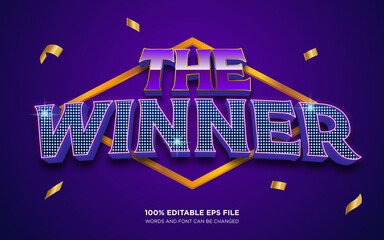 The winner 3D text style effect	
