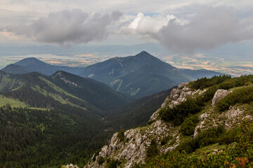 Landscape of Nizke Tatry mountains from Krakova hola mountain, Slovakia