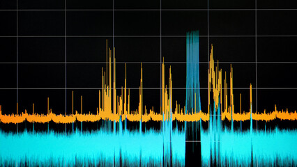 Electrical waveforms of the measured digital signal. Oscillogram of the output signal. Radio measurements of high frequency currents.
