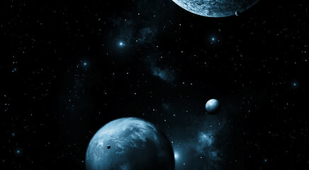 planets of dark deep space © alex_aldo