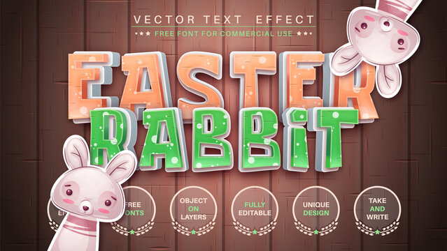 Happy Easter - Editable Text Effect, Font Style
