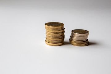 turkish coin on white background
