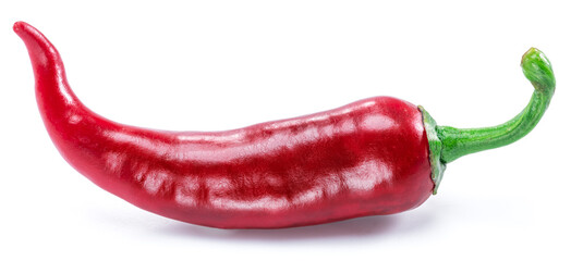 Fresh red chilli pepper isolated on white background.