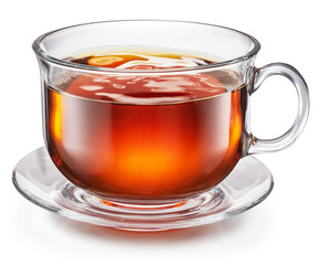 Cup of tea isolated on white background. File contains clipping path. - obrazy, fototapety, plakaty
