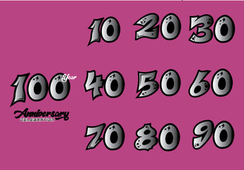 Anniversary celebration logo collection template Premium Vector