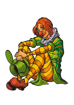 recommend clip art: Clown girl with top hat