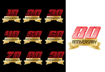Anniversary celebration logo collection template Premium Vector
