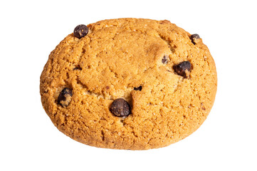 oatmeal cookies with chocolate chips isolated on white background