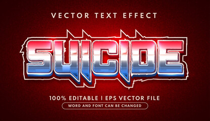 Suicide 3d editable text effect style