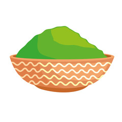 green happy holi celebration powder