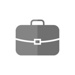 Briefcase grey flat vector icon