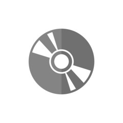 Cd disk grey flat vector icon