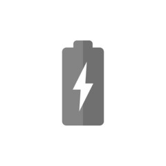 Battery charge grey flat vector icon