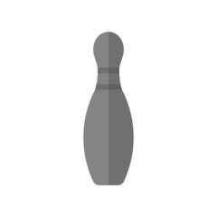 Bowling pin grey flat vector icon