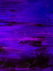 Neon abstract art painting in blue and purple colors, creative hand painted background, acrylic painting on canvas, marble texture, liquid artwork, abstract ocean.