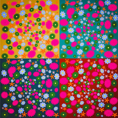 4 variants of color patterns in red shades