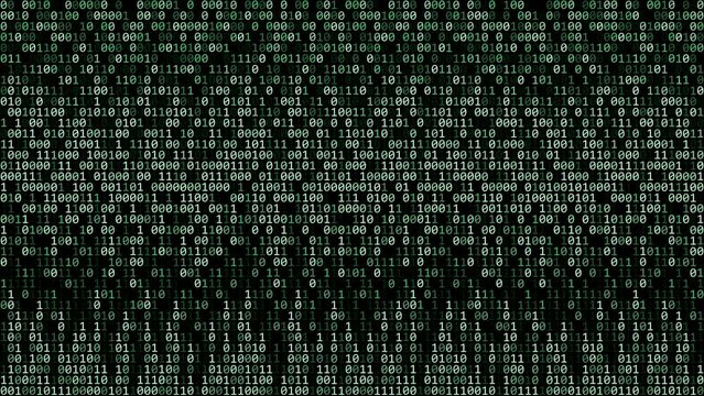 Gr&uuml;ne Matrix Bin&auml;r Code Fl&auml;che Hintergrund Animation 