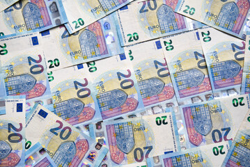 European money in banknotes of twenty euros