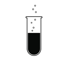 test tube flat outlined icon isolated on a white background