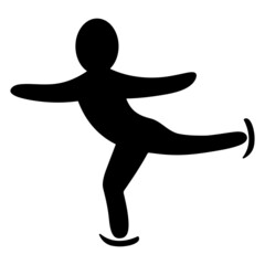 Figure skating. Silhouette. The athlete moves on skates on ice. Swallow pose. Vector icon. Ice dance. Isolated background. Idea for web design.