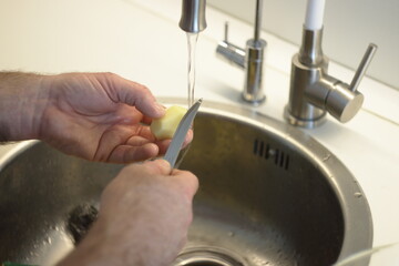 washing hands with soap