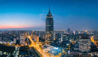 Fototapeta na wymiar Night view of Changzhou City, Jiangsu Province, China