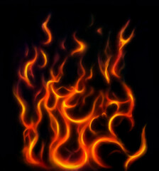 Fototapeta premium Fire flames background, original painting