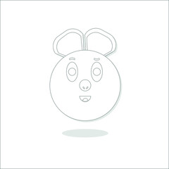 Vector image of a bunny on a white background