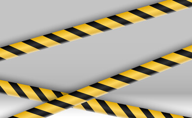 Lines isolated. Warning tapes. Caution. Danger signs. Vector illustration.Yellow with black police line and danger tapes. Vector illustration.	