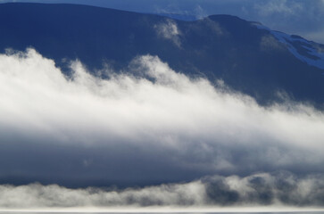 Breathtaking landscape coastal nature scenery of Iceland coast with massive glaciers, mountains,...