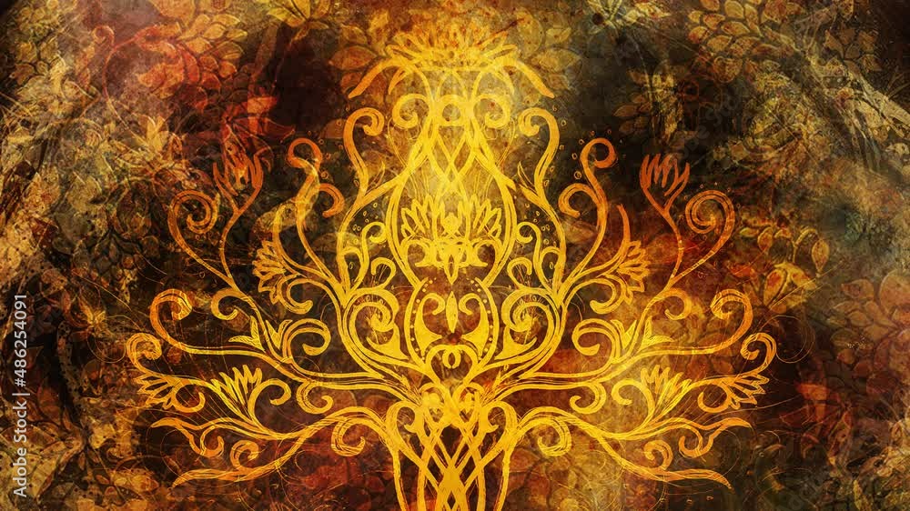 Poster tree of life symbol on structured background, yggdrasil.