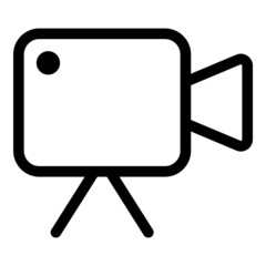 Fototapeta premium Video Camera Flat Icon Isolated On White Background