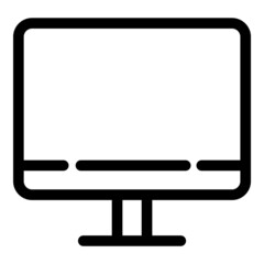 Computer Monitor Flat Icon Isolated On White Background
