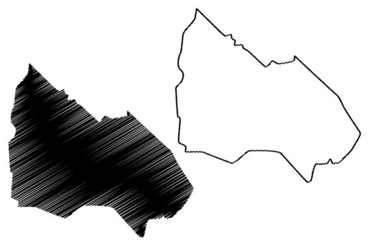 Palmeira dos Indios municipality (Alagoas state, Municipalities of Brazil, Federative Republic of Brazil) map vector illustration, scribble sketch Palmeira dos Indios map
