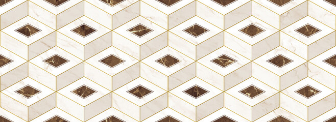3d effect cubes pattern with marble stone texture