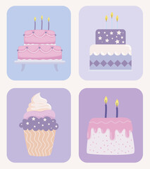 cupcake and birthday cakes