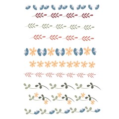 floral brushes. brushes from flowers and leaves. vector brush