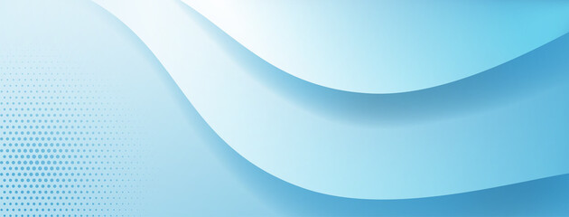 Obraz premium Abstract background made of curved lines and halftone dots in light blue colors