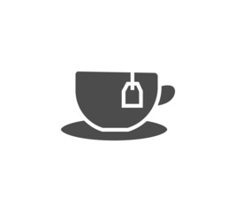 Tea icon in trendy flat style design. tea cup with tea bag Vector graphic illustration. Suitable for website design, logo, app, template, and ui. EPS 10.