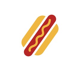 Hot dog. Vector isolated flat illustration fast food for poster, menus, brochure, web and icon fast food