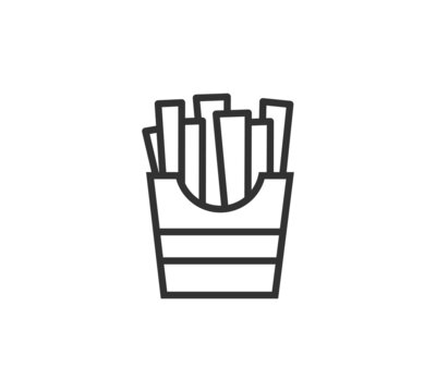 french fries line icon vector. 
