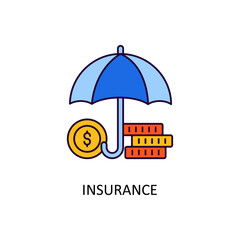 Insurance Vector Filled Outline Icon Design illustration. Banking and Payment Symbol on White background EPS 10 File