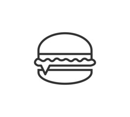Burger Icon Vector Illustration. simple line burger icon.