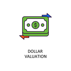 Dollar Valuation Vector Filled Outline Icon Design illustration. Banking and Payment Symbol on White background EPS 10 File