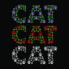 Cat T-Shirt, Cat graphic design typography, Cat vintage t-shirt, Cat colorful t-shirt design.