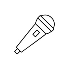 microphone, karaoke Icon in black line style icon, style isolated on white background
