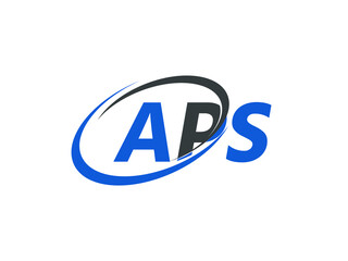 APS letter creative modern elegant swoosh logo design