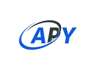 APY letter creative modern elegant swoosh logo design