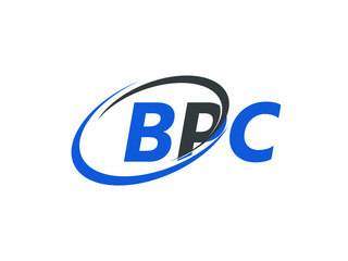 BPC letter creative modern elegant swoosh logo design